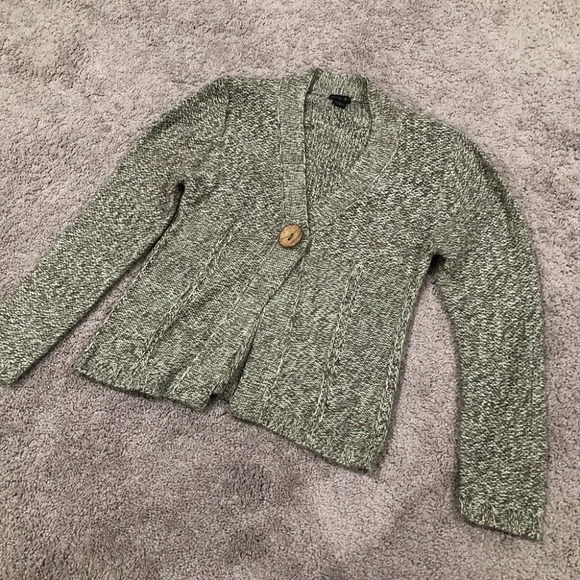 Vintage Tally Ho Single button cardigan heathered cream and brown Size Medium - Picture 1 of 10